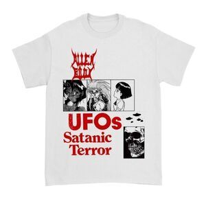 Alien Body UFO satanic terror 2xL white t shirt RARE xxl Pictureplane streetwear